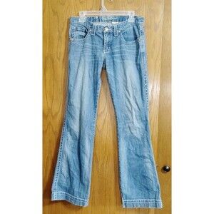 Cruel Girl Jeans Junior’s 9L Bootcut Denim Blue L33 Bootcut Frayed Hems Western